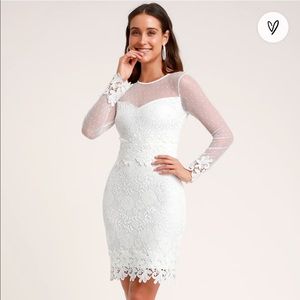 Lacey Lane White Lace Long Sleeve Dress